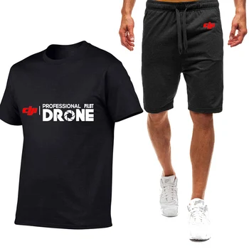 Новые рубашки поло с принтом дрона Dji Professional Pilot, Мужские удобные шорты с коротким рукавом, хлопковая спортивная футболка Harajuku  5