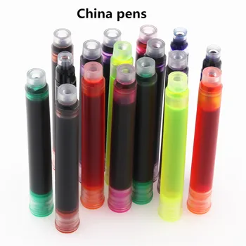 Роскошное качество, 5шт цветных картриджей для заправки чернил, перьевые ручки, канцелярские принадлежности для школьников, Многофункциональные ручки  0