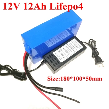 12ah Lifepo4 12v Аккумуляторный блок питания 12v 10Ah Портативный мотоциклетный аккумулятор для камеры видеонаблюдения со светодиодной подсветкой резервного питания + зарядное устройство  5