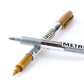 4 шт./лот Ручка для рисования Металлическая Цветная ручка Технология Золото и серебро Ручка для рисования толщиной 1,5 мм Принадлежности для студентов Маркерная ручка  5