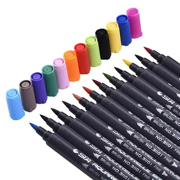 1 шт. акварельный маркер, манга, двусторонняя ручка для рисования с мягкой головкой, водорастворимая ручка, детская ручка для рисования  5