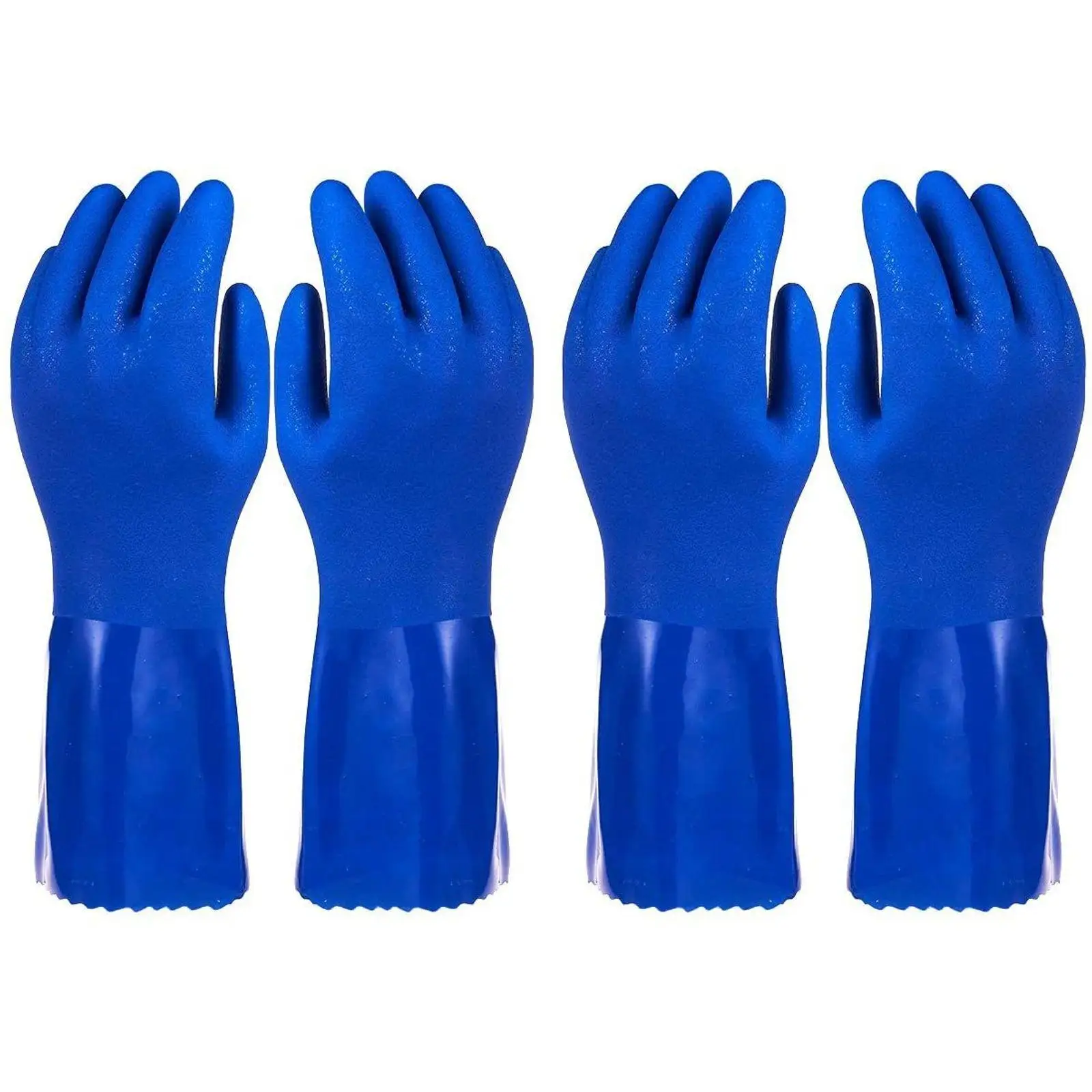 2 упаковки перчаток для мытья посуды – Многоразовые кухонные бытовые резиновые перчатки без латекса для уборки и мытья посуды - Синий, большой размер L