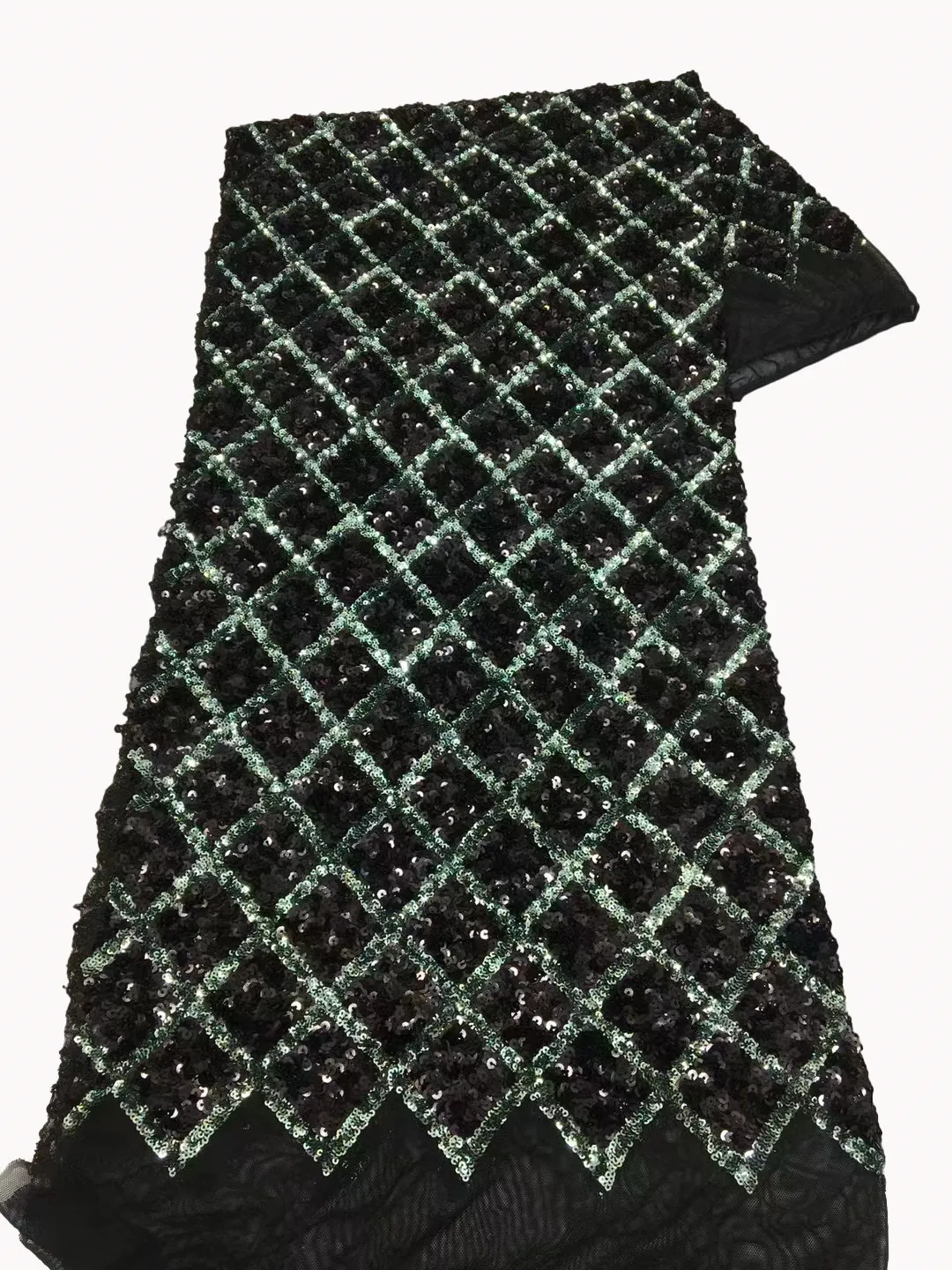 2023, Африканская новая ткань с блестками в цветную клетку с бриллиантами, Нигерийское элегантное Женское вечернее платье высокого класса / 5 ярдов