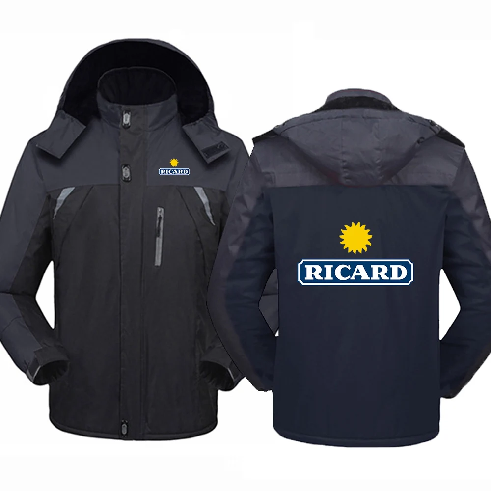2023 Новая мужская модная зимняя толстовка RICARD из плотного хлопка, Удобная Ветровка, Альпинистская куртка на молнии, пальто
