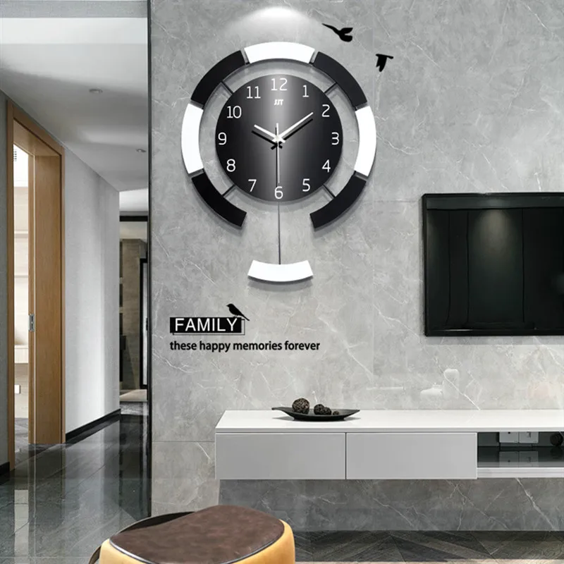 Большие Настенные часы 60x50 см в скандинавском стиле, современный Дизайн, Деревянные Настенные Часы для гостиной, Бесшумные Подвесные Часы для домашнего декора.