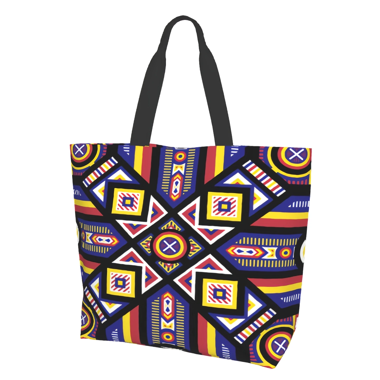 Графические геометрические сумки-тоут для женщин, многоразовые продуктовые сумки, большие хозяйственные сумки