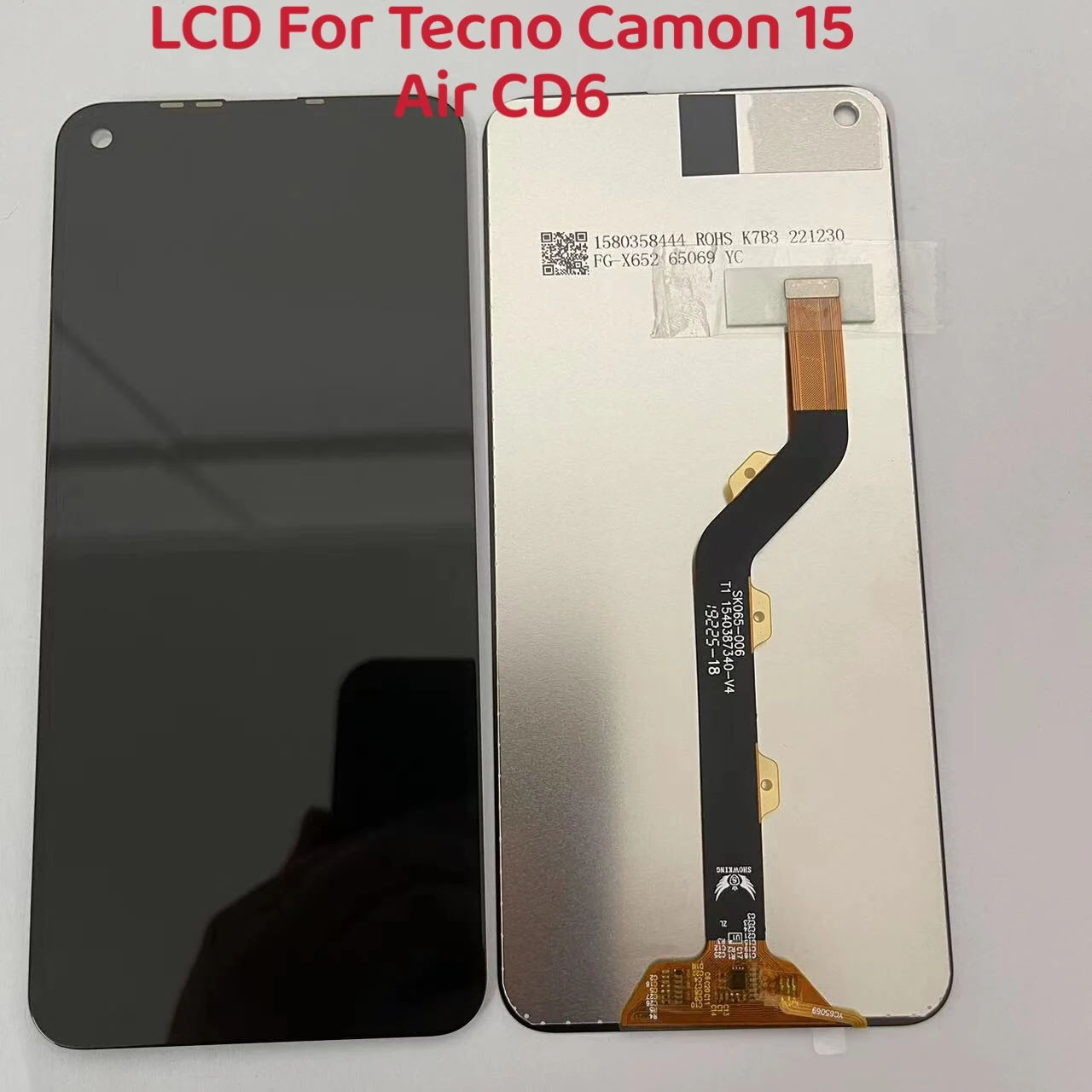 Замена оригинального ЖК-дисплея 6,6 дюйма для ЖК-дисплея Tecno Camon 15 Air CD6 с цифровым преобразователем сенсорного экрана в полной сборке