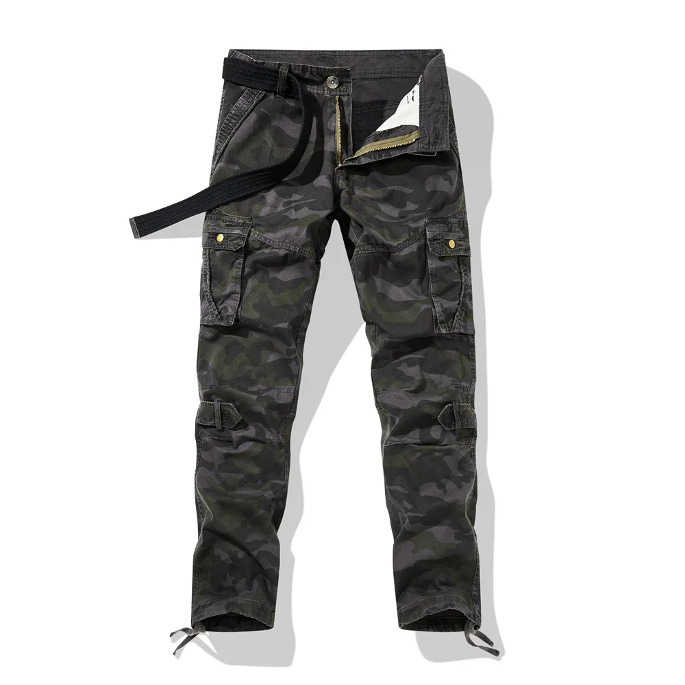 Камуфляжные брюки-карго, мужские военные тактические брюки, повседневные прямые комбинезоны с несколькими карманами, мужские хлопковые длинные брюки, четырехсезонные