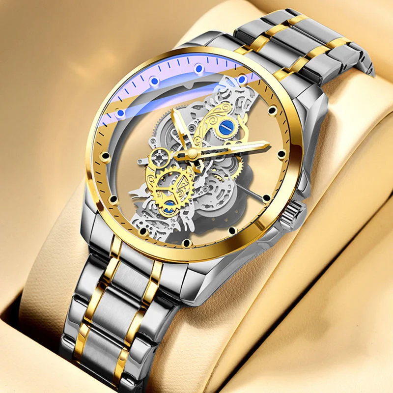 НОВЫЕ Модные Прозрачные мужские часы в стиле панк, лучший бренд класса Люкс, кварцевые часы из нержавеющей стали, Спортивные мужские часы, Водонепроницаемые наручные часы