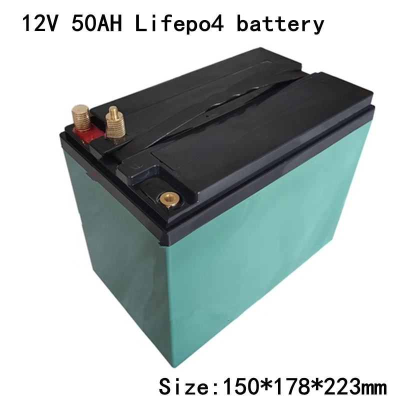 Портативная Литиевая Батарея Lifepo4 12V 50AH для Домашнего Хранения Энергии Солнечной Генерации 12V + Зарядное Устройство 5A