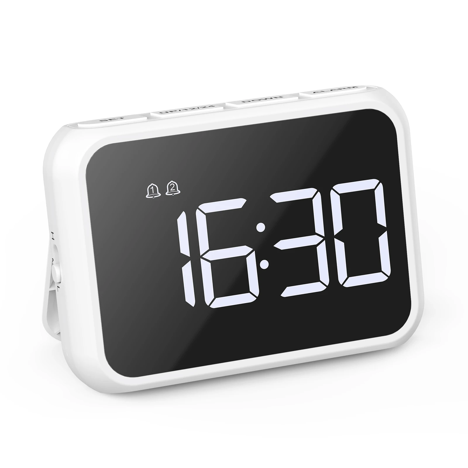 Светодиодный будильник ORIA, зеркальные мини-настольные часы, многофункциональный цифровой будильник с USB-зарядкой для домашнего офиса и путешествий