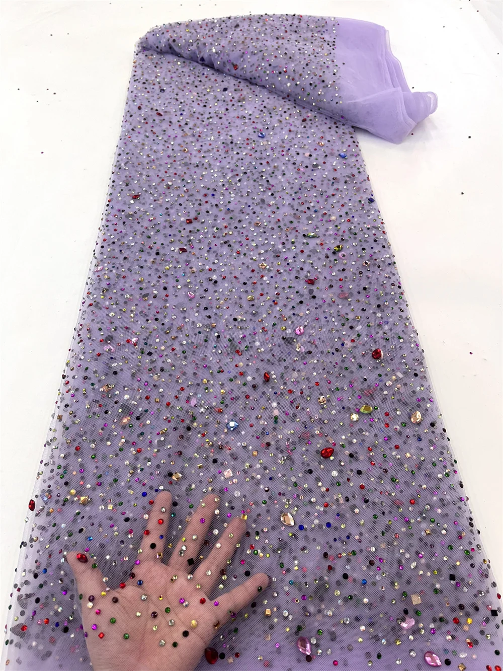 Фиолетовые кружевные ткани из нигерийского тюля, Элегантные бусины, Высококачественные Роскошные африканские камни, Французское тюлевое кружево для вечеринки XC7785X