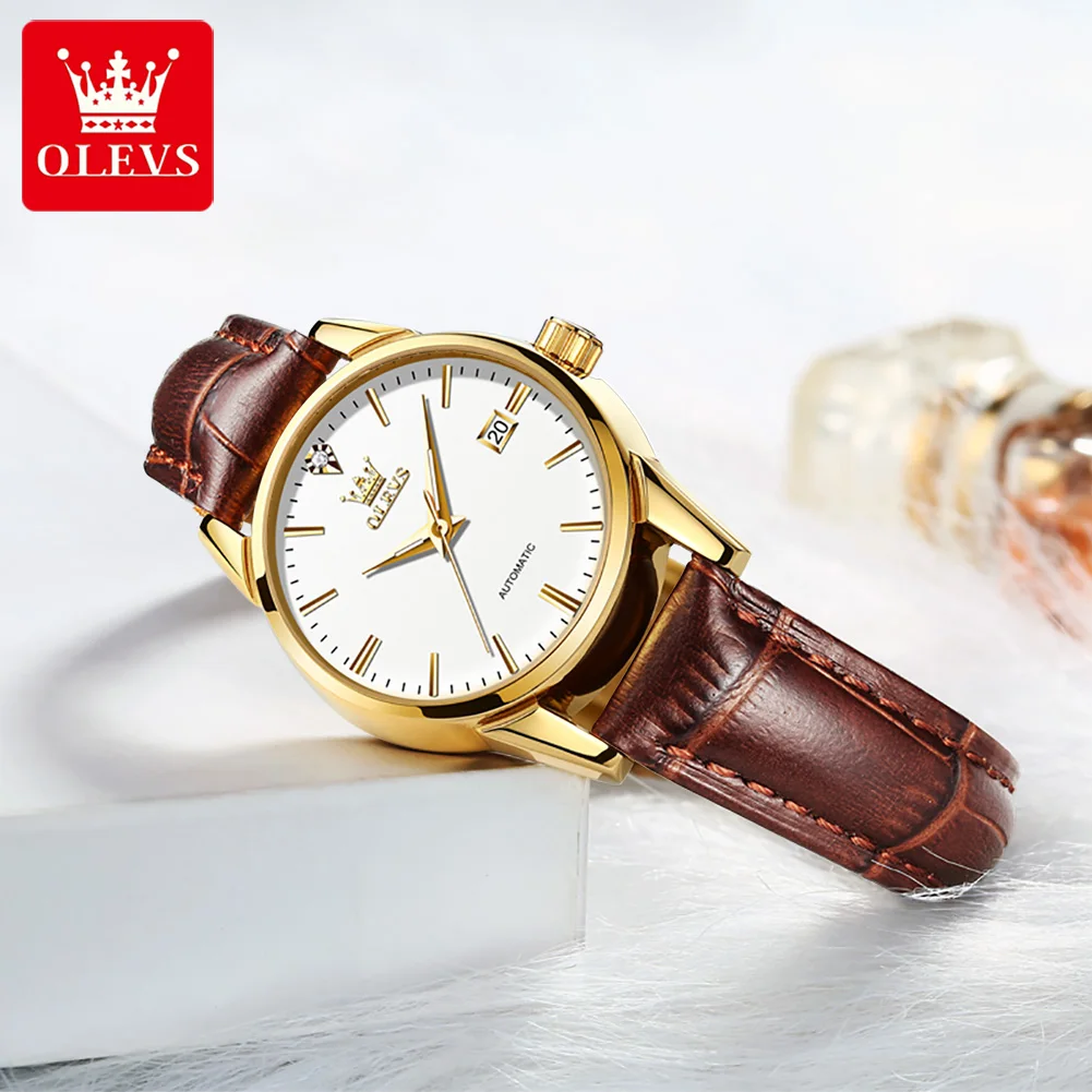 Швейцарская сертификация OLEVS, топовый бренд, роскошные автоматические механические часы, водонепроницаемые женские наручные часы для отдыха и спорта, Женские часы